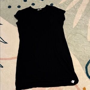 GAP Black Short Sleeve T-shirt Dress With Front Pocket Sz L